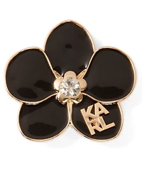 Karl Lagerfeld Paris Gold-Tone Orchid Logo Pin