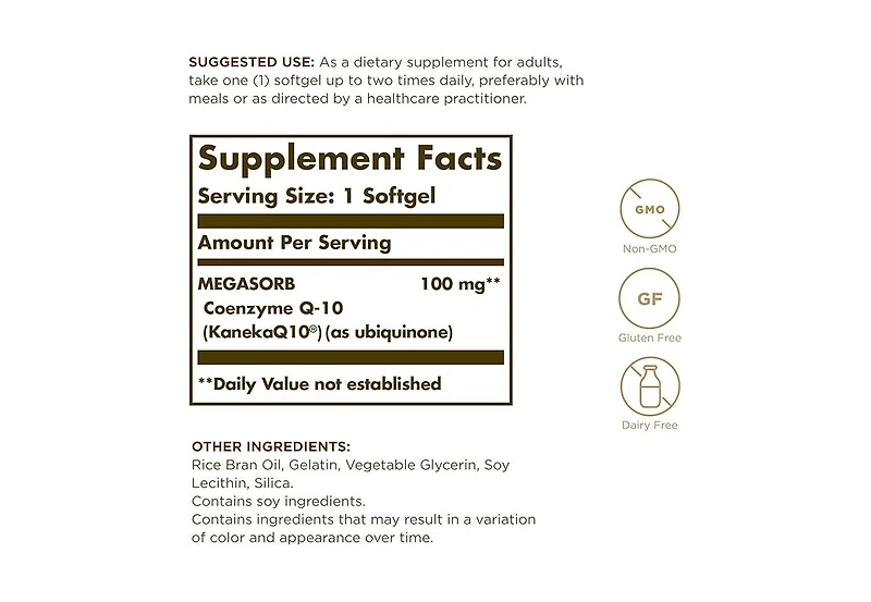 Solgar Megasorb CoQ-10 ,100 mg ,30 Soft Gels