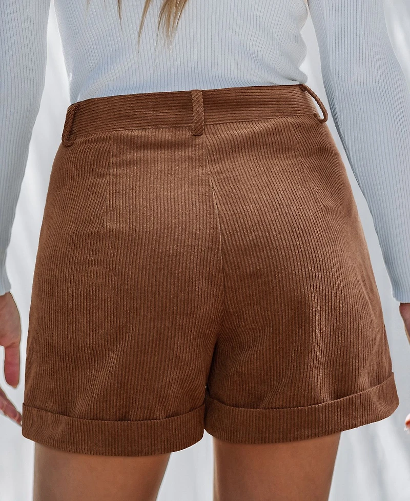 Cupshe Women's Good Behavior Brown Shorts
