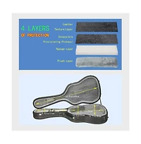 Yescom Ultralight Epp Acoustic Guitar Case with Headstock Protector 40/41 Inch Hard Shell Carrying Case with Shoulder Straps for Gig Travel Black