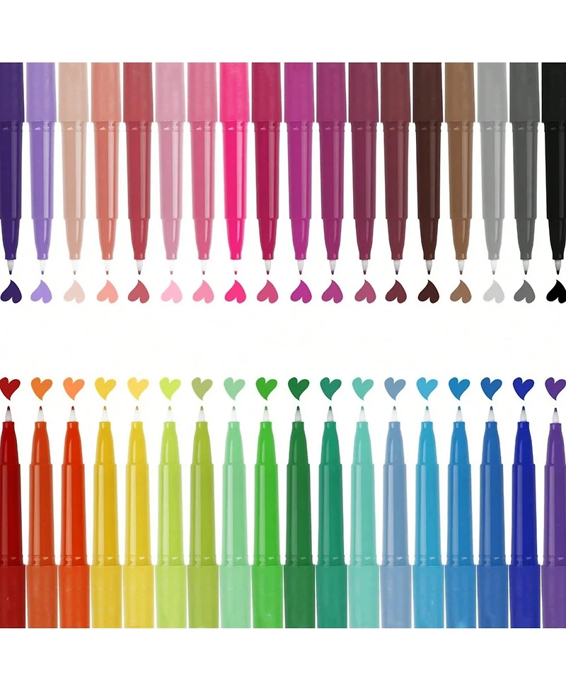 Htutwoo 10 Pcs Felt Tip Pens, Assorted Colors, For Journaling, Writing, Note Taking, Planner Coloring, Great For Art Office And School Supplies