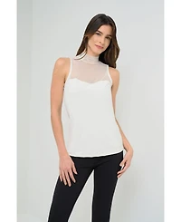 Anatomie Women's Ellen Sleeveless Mesh Mockneck Top