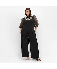 City Chic Women's Phoenix Sheer Sleeve Jumpsuit