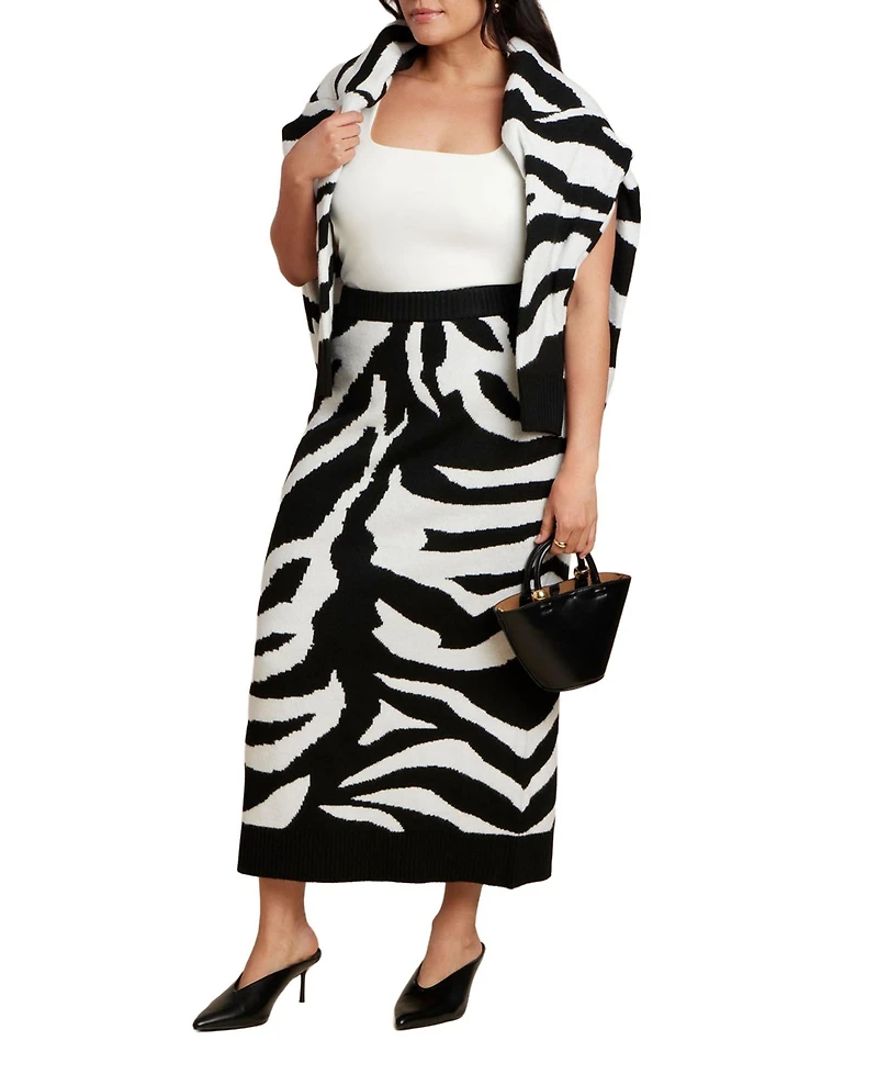 Eloquii Women's Intarsia Maxi Skirt