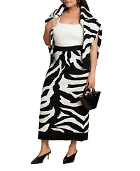 Eloquii Women's Intarsia Maxi Skirt