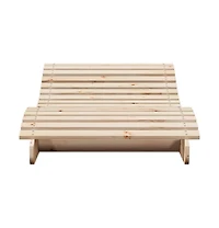 Sun Lounger Natural Pine Solid Pine Wood Large