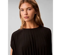 Calvin Klein Women's Pleated Short Sleeve Top