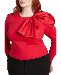 Eloquii Women's Strong Shoulder Top With Bow