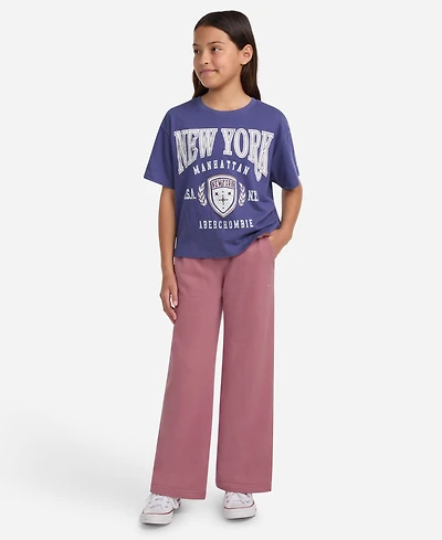 abercrombie kids Girls Essential Fleece Wide-Leg Pants