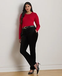 Lauren Ralph Plus Rib-Knit Crew Neck Sweater