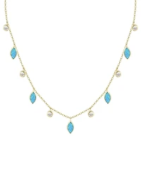 Drops of Spring Necklace with Lab-Grown Opal 14k Gold Plated Sterling Silver