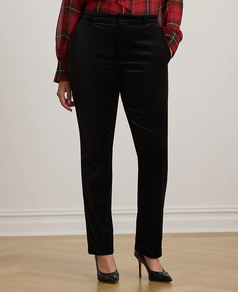 Lauren Ralph Plus Stretch Velvet Cropped Pant