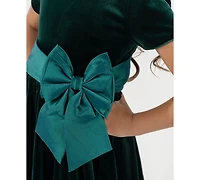 Rare Editions Girls 2T-6X Taffeta Bow Detail Dress