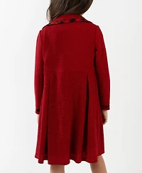 Rare Editions Girls 2T-6X 2-Piece Long Sleeves Coat and Dress Set