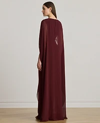 Lauren Ralph Women's Crew Neck Cape Gown