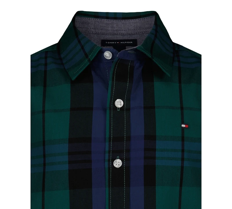 Tommy Hilfiger Boys 2T-7 Plaid Long Sleeve Shirt