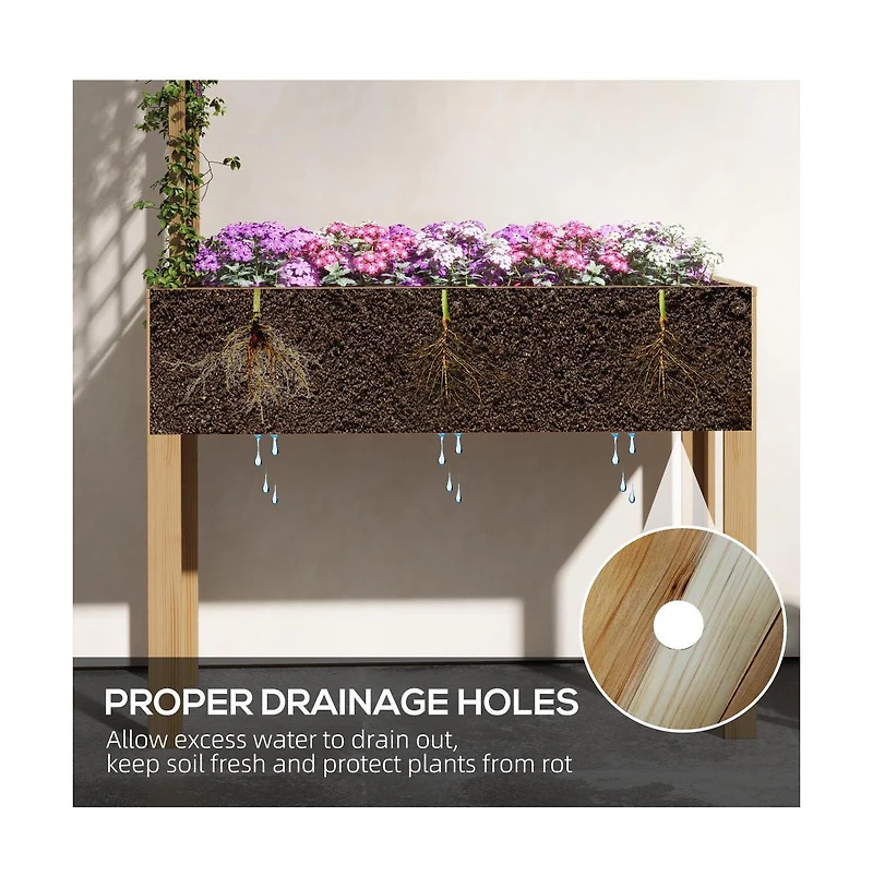 Chic Crate Outsunny Raised Garden Bed with Trellis
