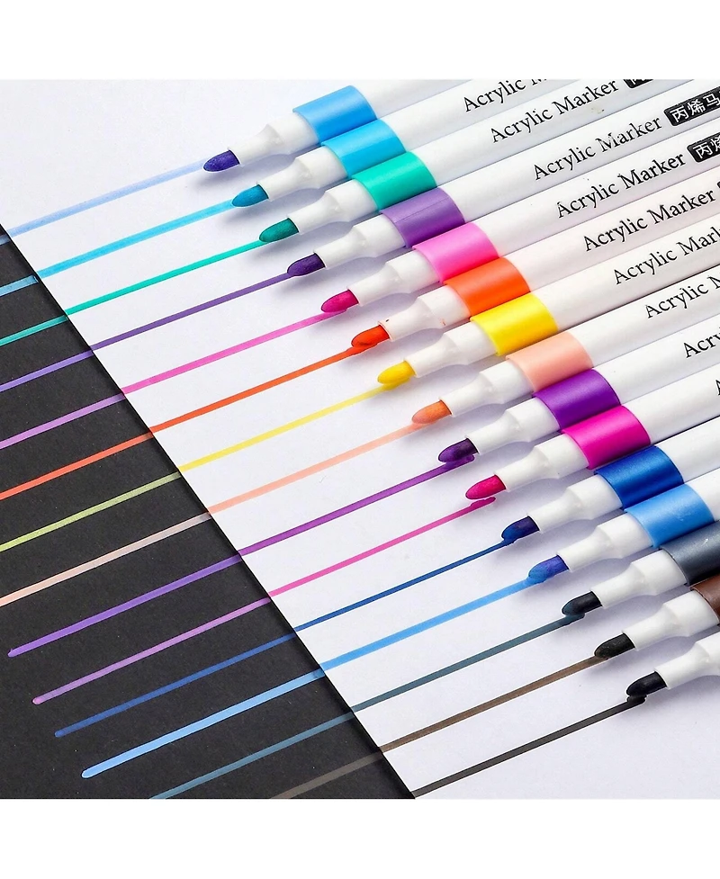 Htutwoo 36 Colors Acrylic Marker Pens For Diy Art Painting, Waterproof & Quick-Dry, For Student Art, Anime,Drawing Supplies Back To School