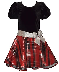 Bonnie Jean Girls 7-16 Short Sleeve Plaid Hipster Dress