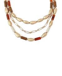 Robert Lee Morris Soho Mixed Stone Molten Beaded Layered Necklace
