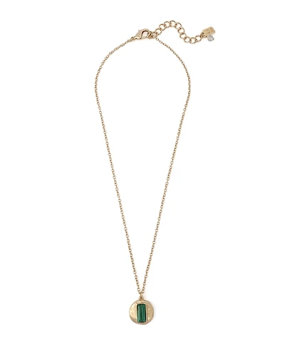 Robert Lee Morris Soho Malachite Molten Disc Pendant Necklace