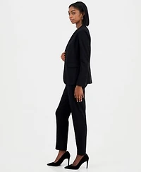 Bar Iii Womens Bi Stretch Collarless Open Front Blazer Scoop Neck Camisole Bi Stretch Straight Leg Dress Pants Macys Exclusive