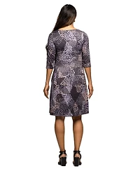 24seven Comfort Apparel Women's Maternity Three Quarter Sleeve Fit and Flare Dress