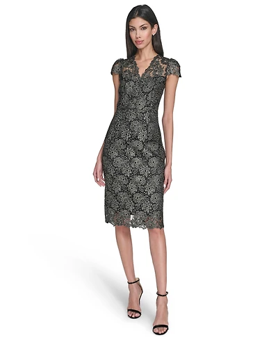 Eliza J Women's Printed Deep V-Neck Dress