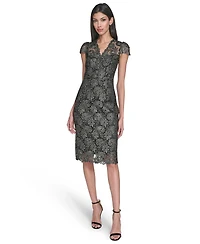 Eliza J Women's Printed Deep V-Neck Dress