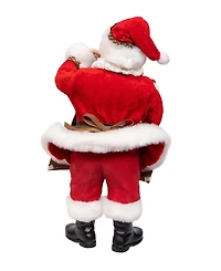 Kurt Adler 10.5-Inch Fabriche Santa with Oversized "I Love Coffee" Cup and Creamer