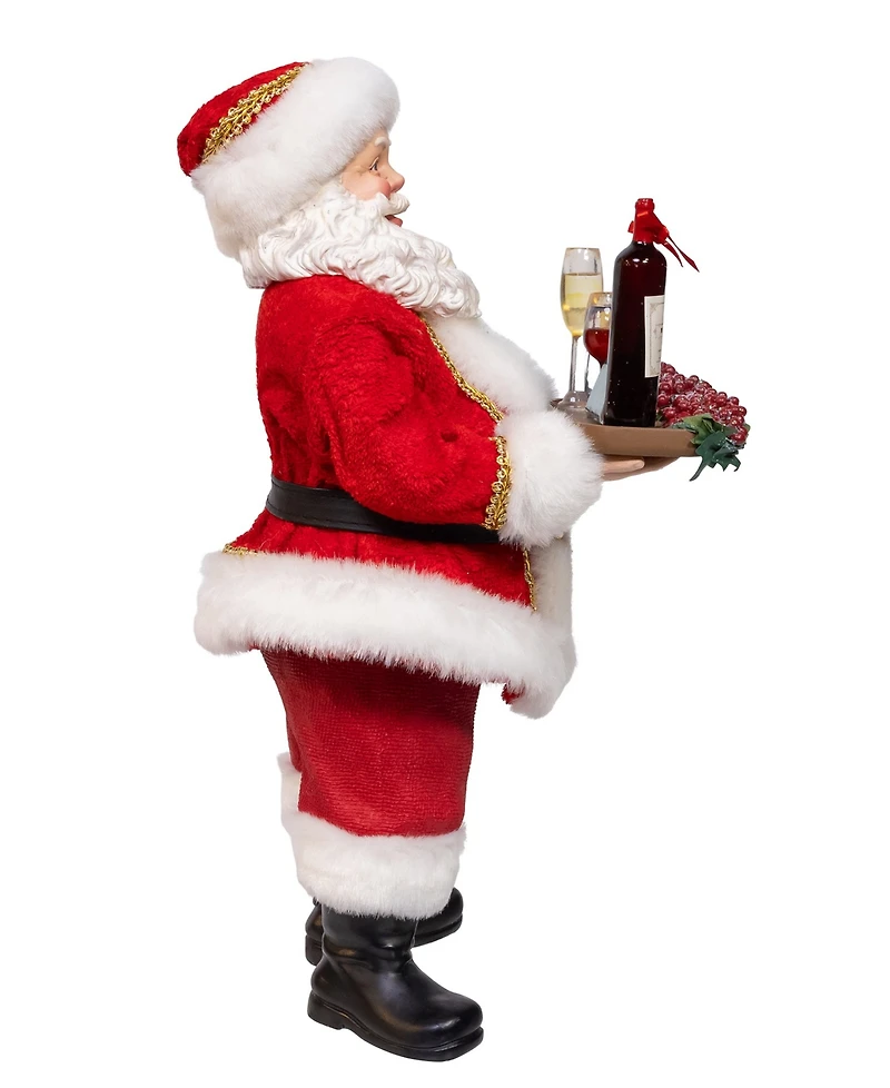 Kurt Adler 10.5-Inch Fabriche Wine Santa