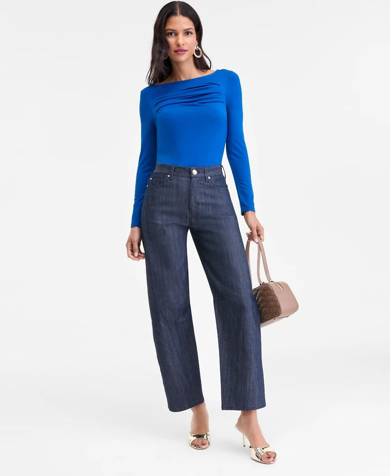 I.n.c. International Concepts Women's High-Rise Barrel-Leg Jeans, Macy's Exclusive