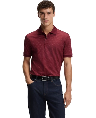 Boss by Hugo Men's Mercerized-Cotton Monogram Polo Shirt