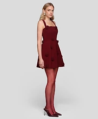 Avec Les Filles Women's Rosette Fit & Flare Mini Dress