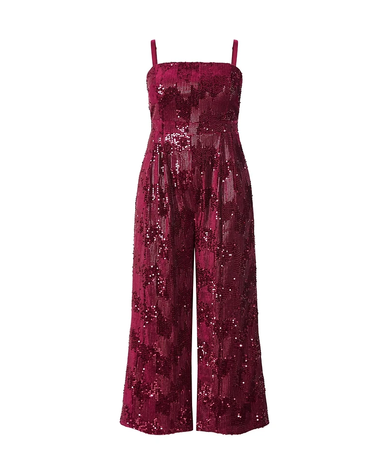 City Chic Women's Glimmer Sequin Strapless Jumpsuit