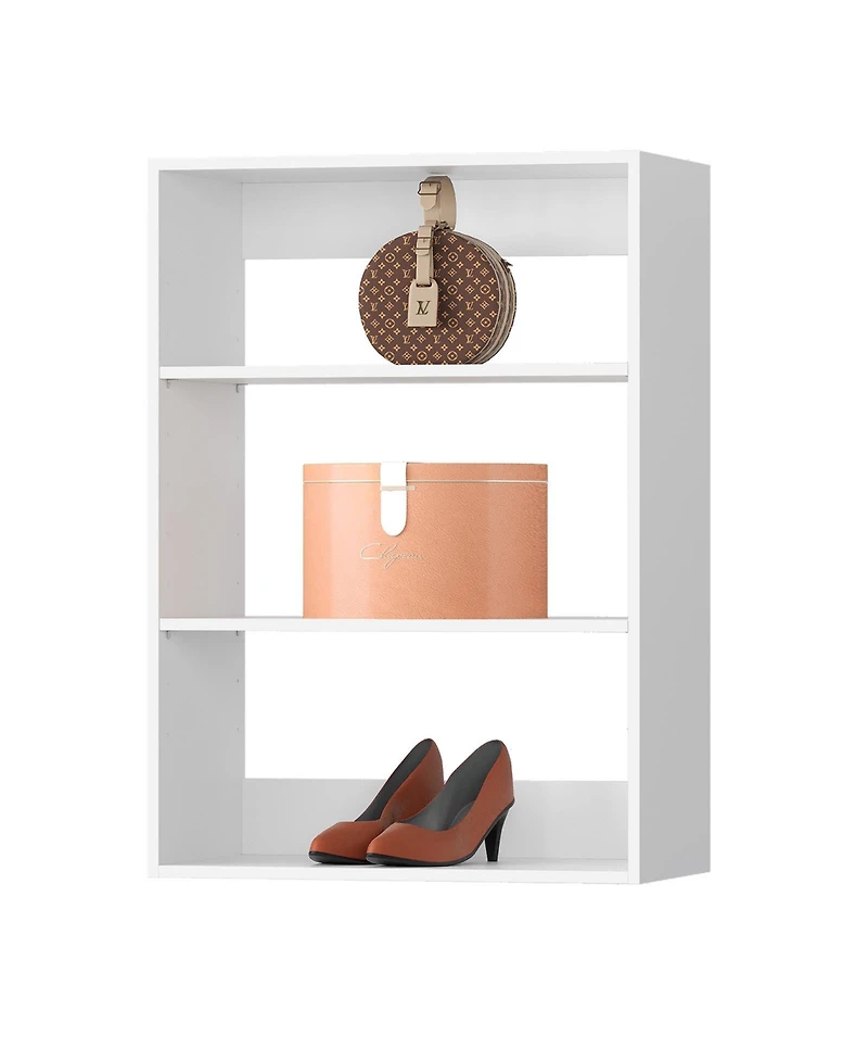 Short Tower Wood Built In Closet Organizer Unit, Wood Closet Organizer Starter Kit