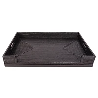Artifacts Trading Company Rattan Breakfast Tray/Table with Glass Insert