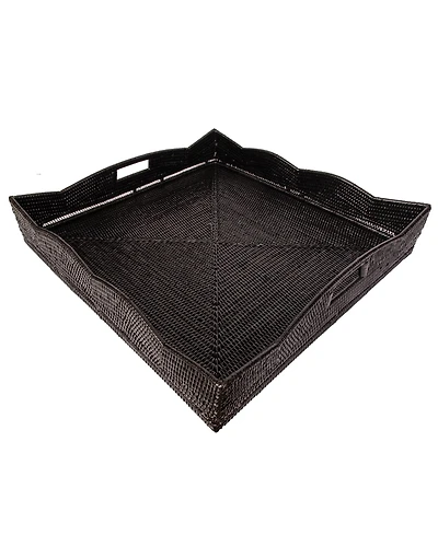 Artifacts Rattan Scallop Collection Square Tray