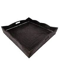 Artifacts Rattan Scallop Collection Square Tray