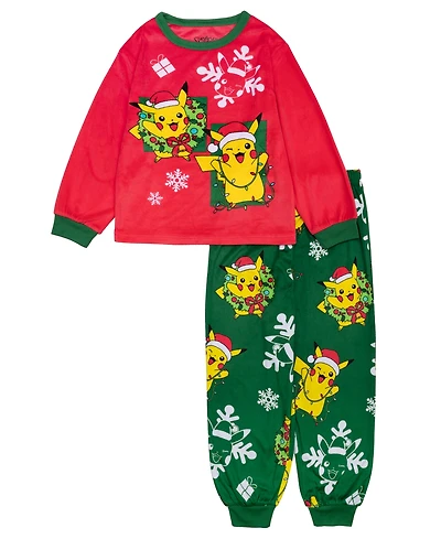 Pokemon Boys 6-12 2-Piece Printed Top and Pants Pajama Set