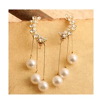 Sohi Women's White Drop Earrings