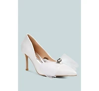 Women Odette Diamante Embellished Bow Stiletto Pumps