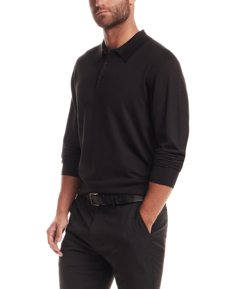 Vintage & Black Men's Long Sleeve Polo Sweater