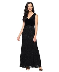 Alex Evenings Womens Sleeveless V Neck Dress