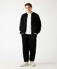 Guess Men's Yaki Zipped Bomber Style Collar Sweatshirt