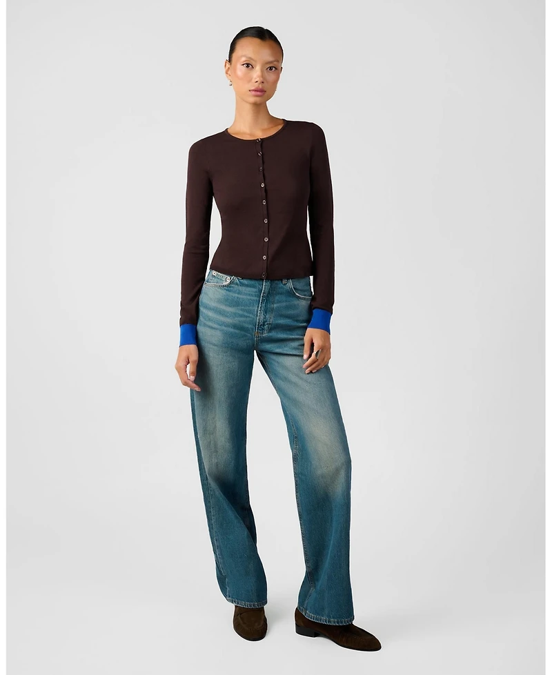 WeWoreWhat Women's Fine Knit Cardigan