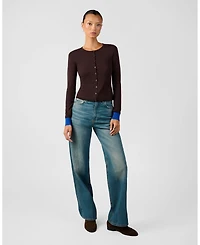 WeWoreWhat Women's Fine Knit Cardigan