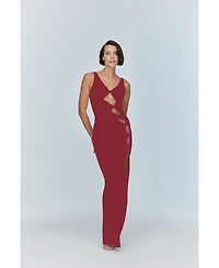Jendue Us Women's Sara Dress - Elegant Cut-Out Maxi | Event Wear