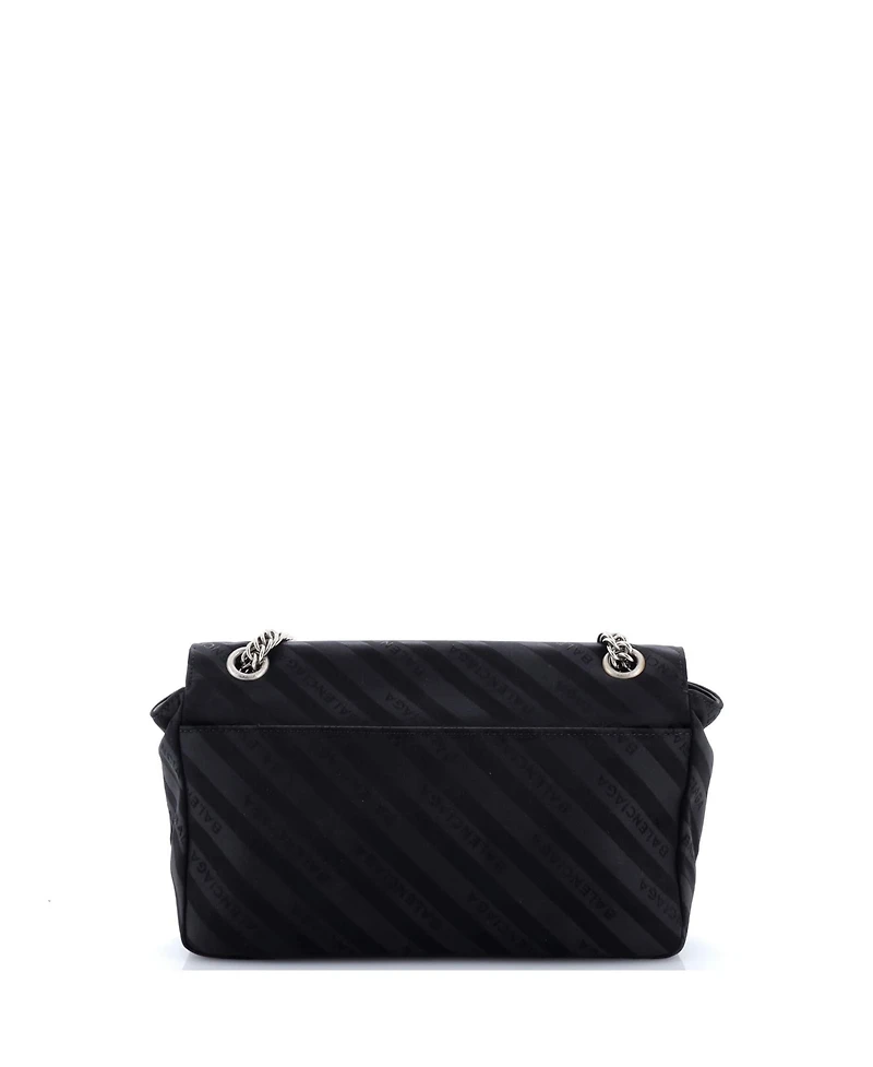 Pre-Owned Balenciaga Medium Bb Chain Round Shoulder Bag Jacquard