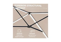 Aecojoy 10FT Large Patio Umbrella with Solar Lights, Rectangle Wall Mounted Outdoor